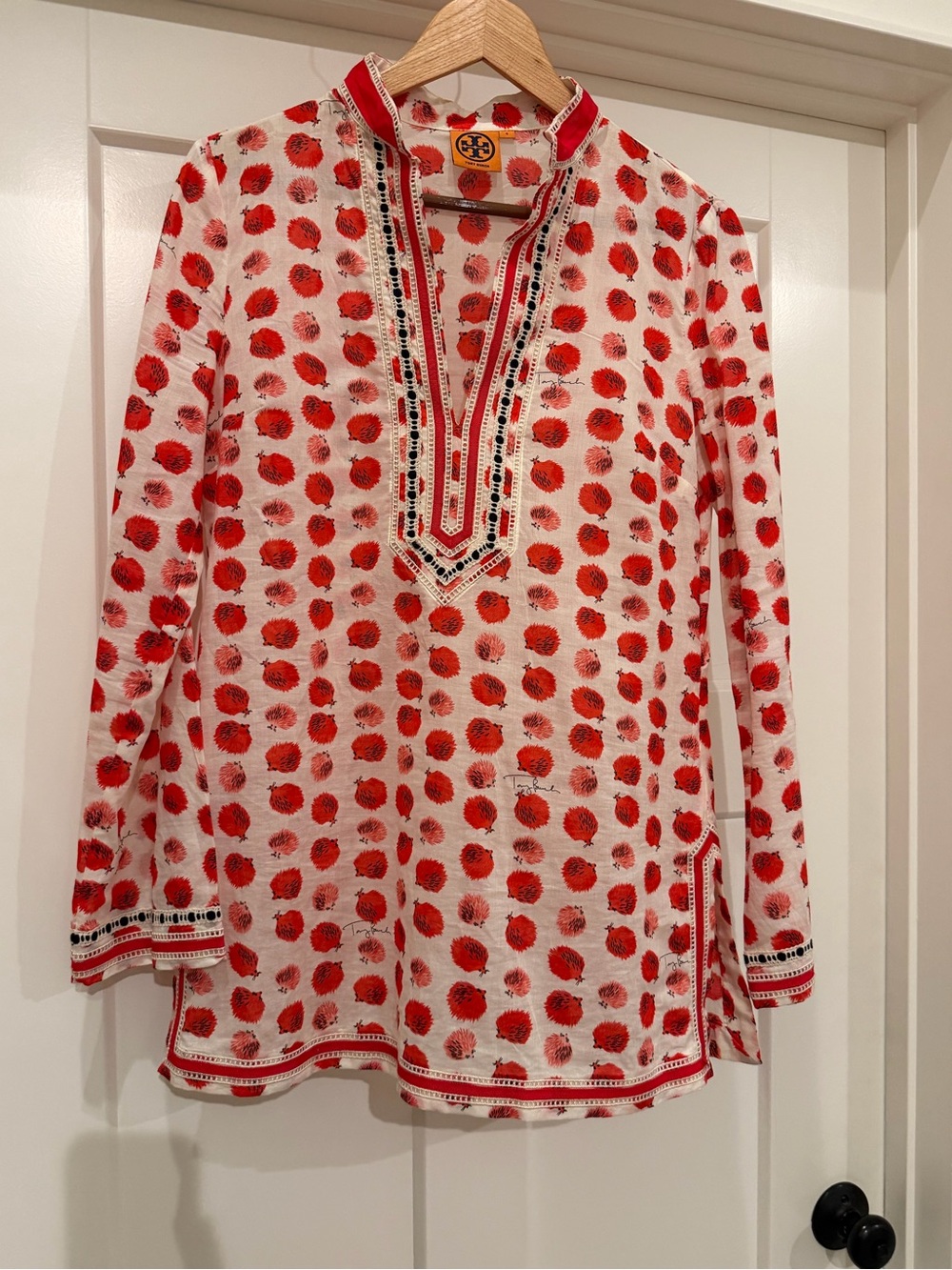 Tory Burch Embroidered V-Neck Tunic
